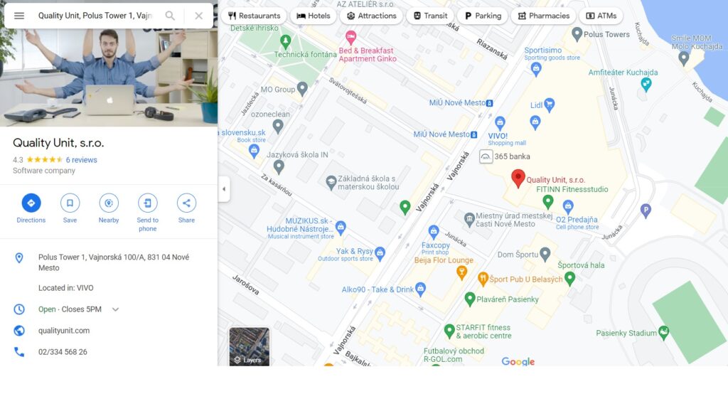 Quality Unit - Google maps location