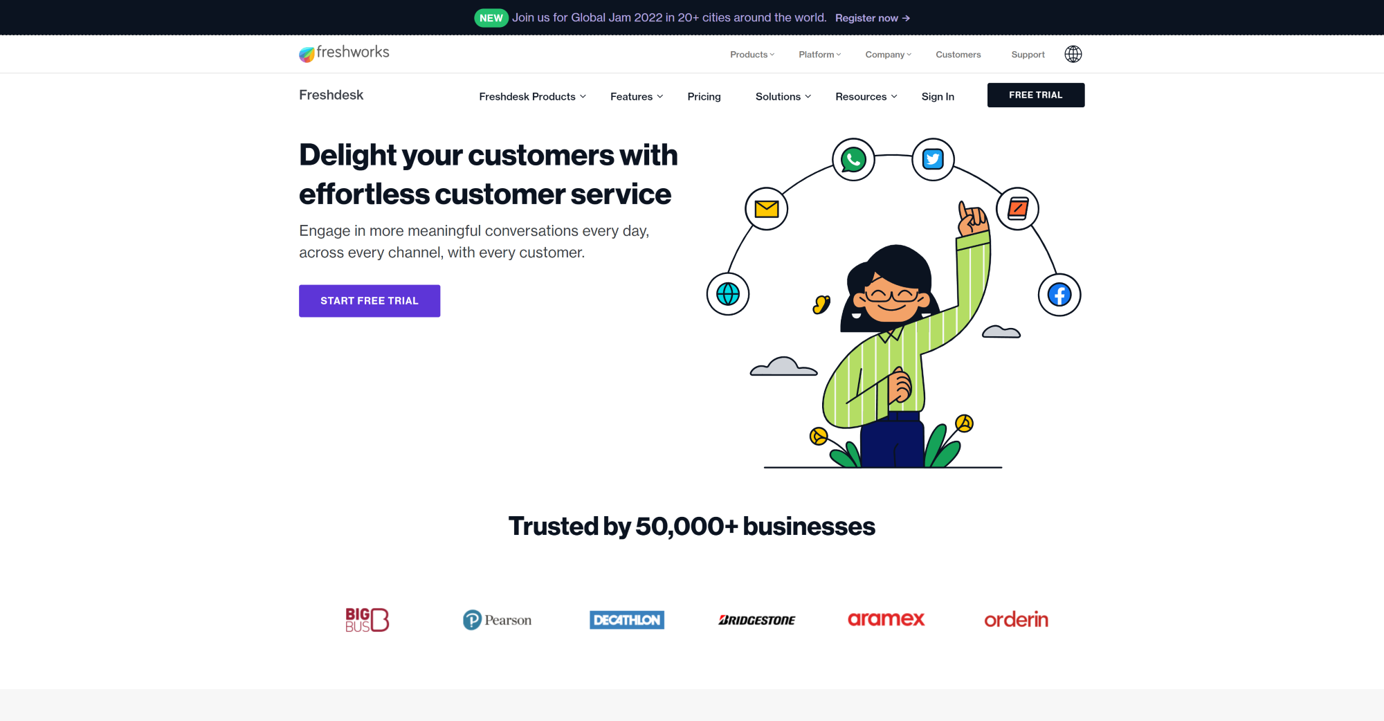 Freshdesk helpdesk software homepage
