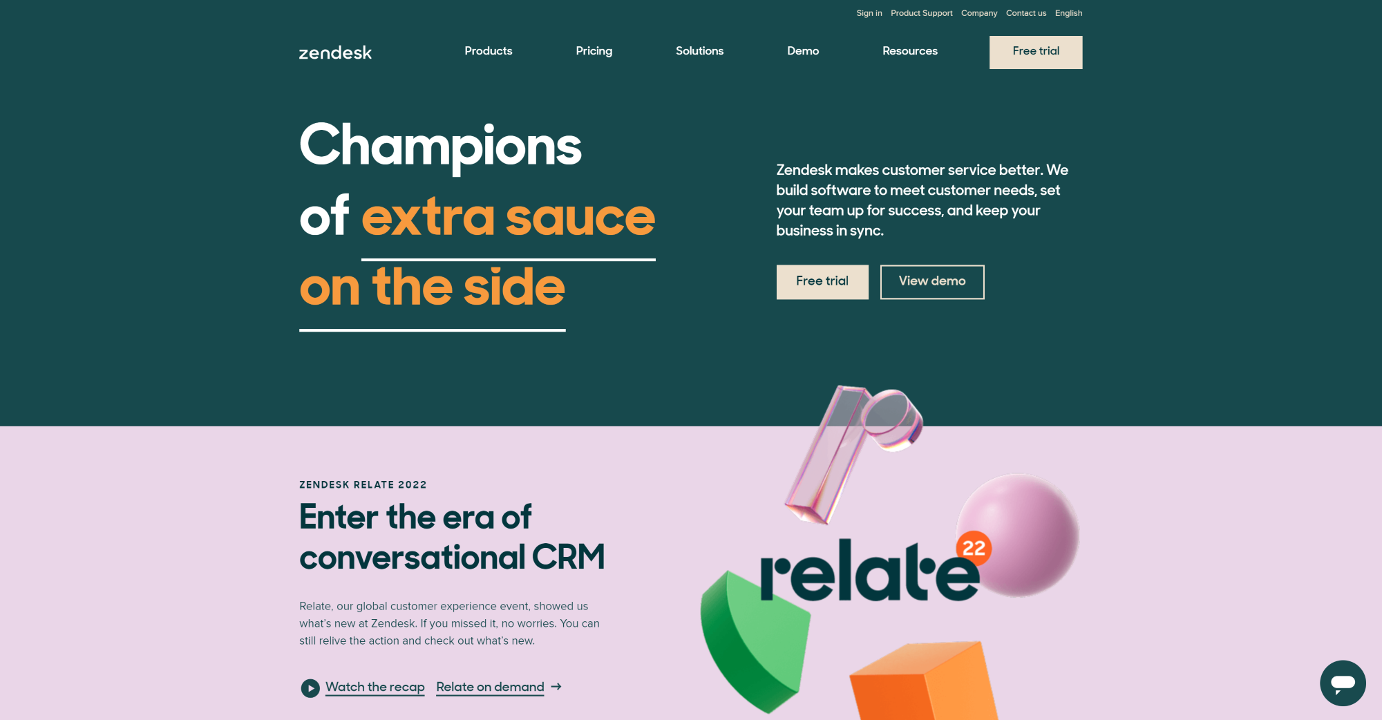 Zendesk helpdesk software homepage
