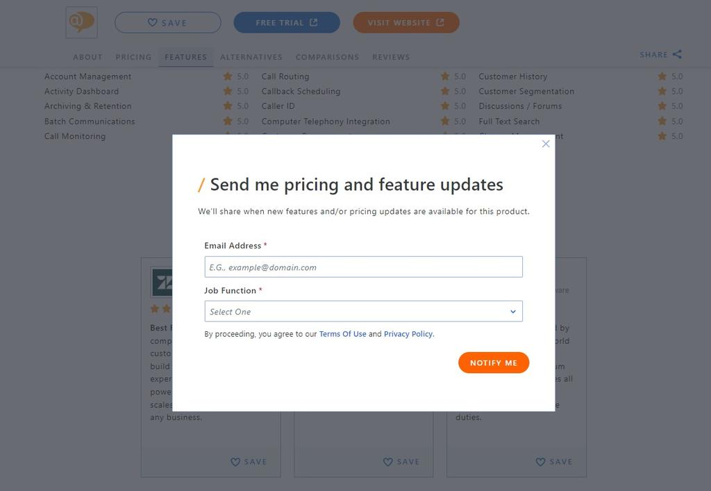 Obtenha atualizações sobre preços e recursos do LiveAgent no Capterra