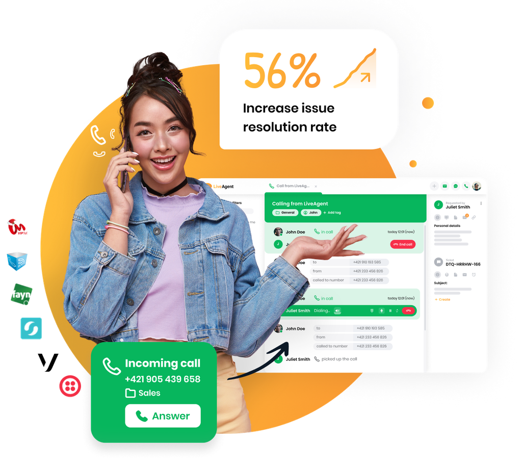 Software de call center do LiveAgent
