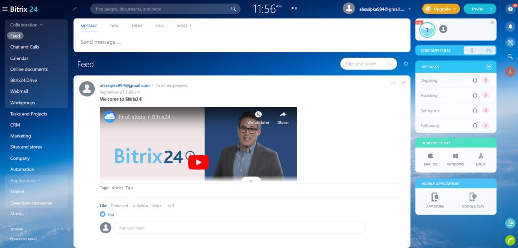 Bitrix24 Feed overview