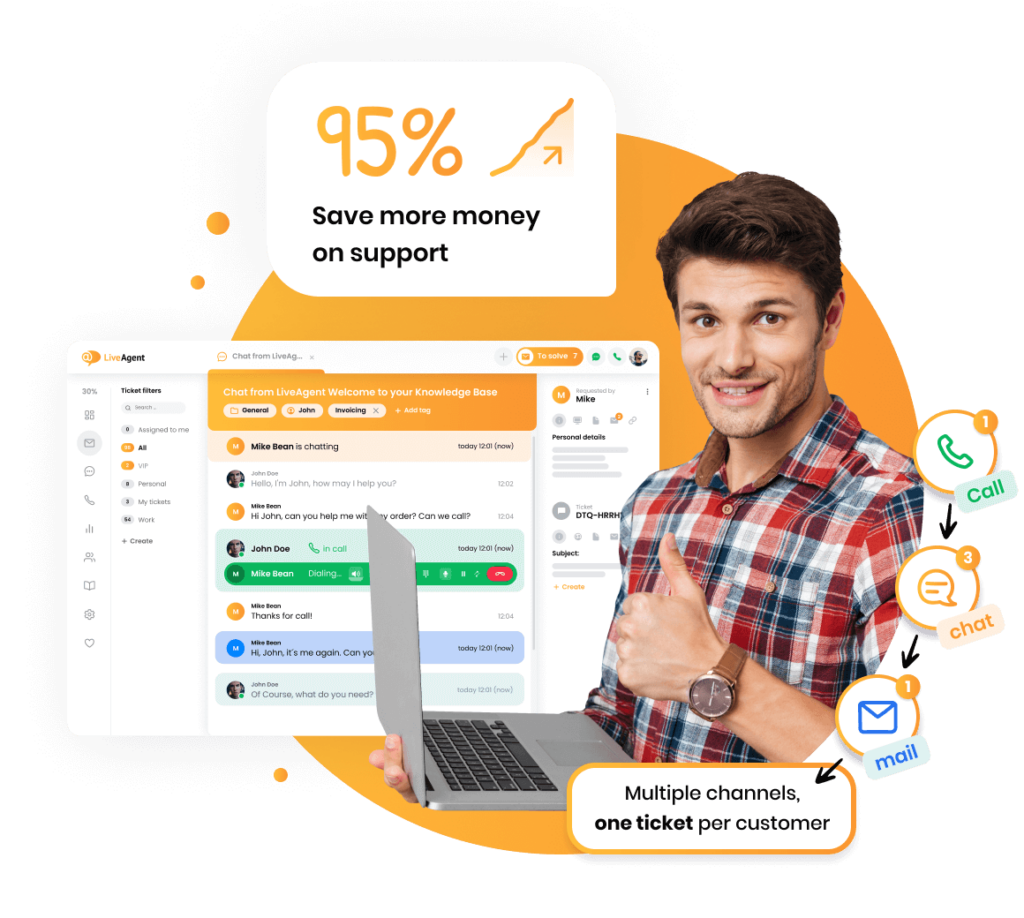 Ahorre dinero en soporte con LiveAgent.
