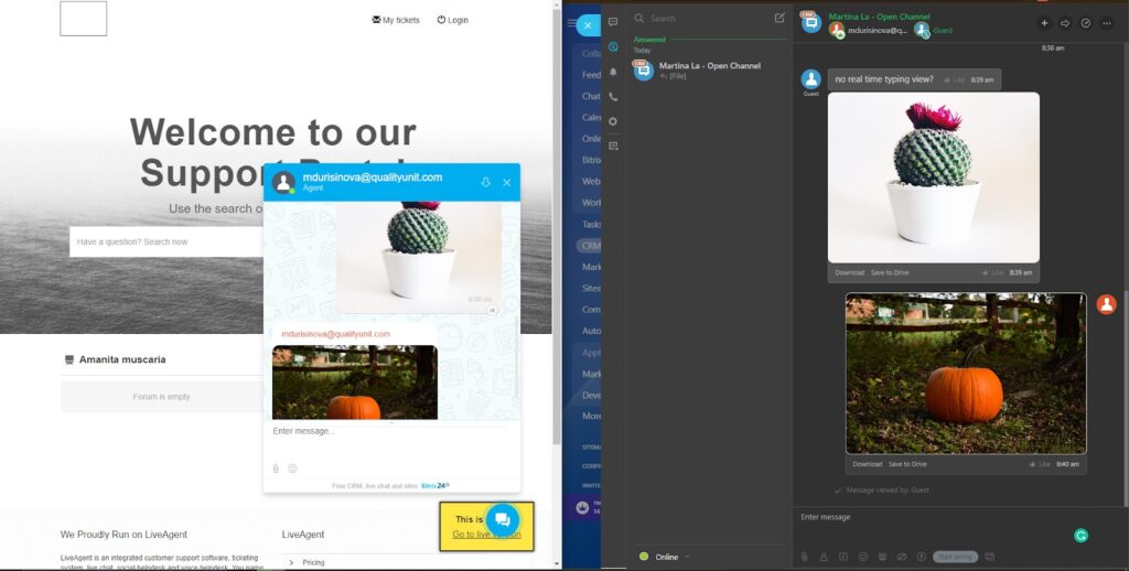 Bijlagen in Bitrix24 live chat