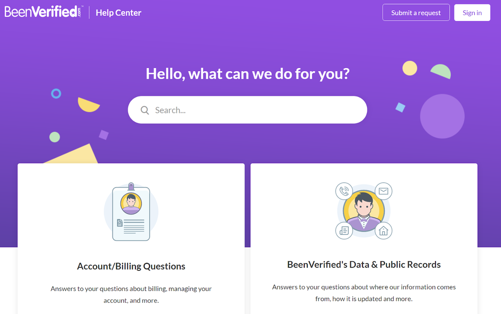 BeenVerified klientu atbalsts