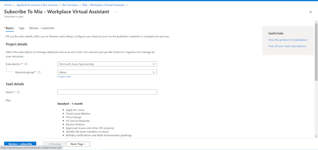 Microsoft chatbot - subscribe to Mia