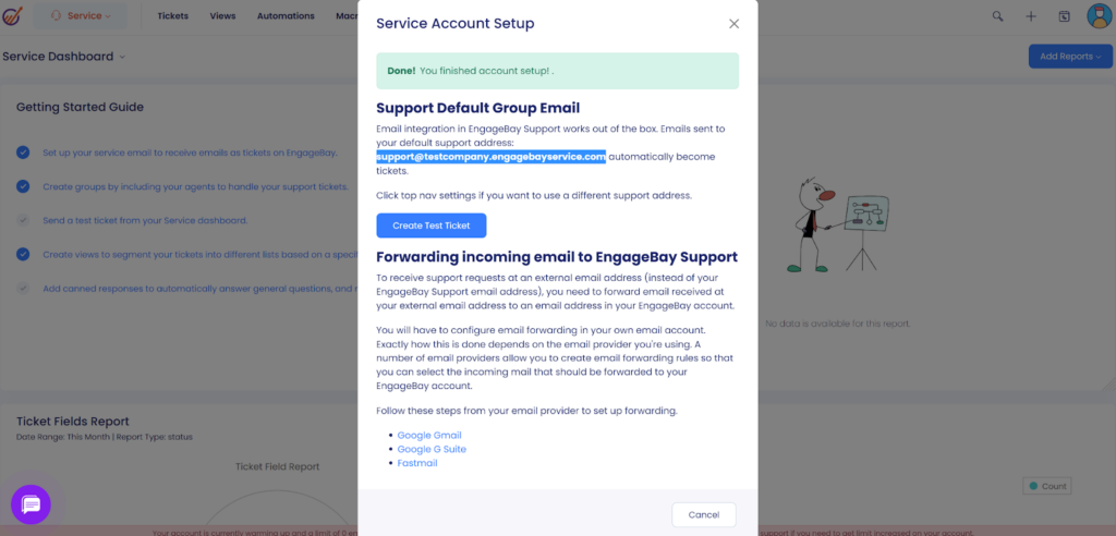 EngageBay - service account setup