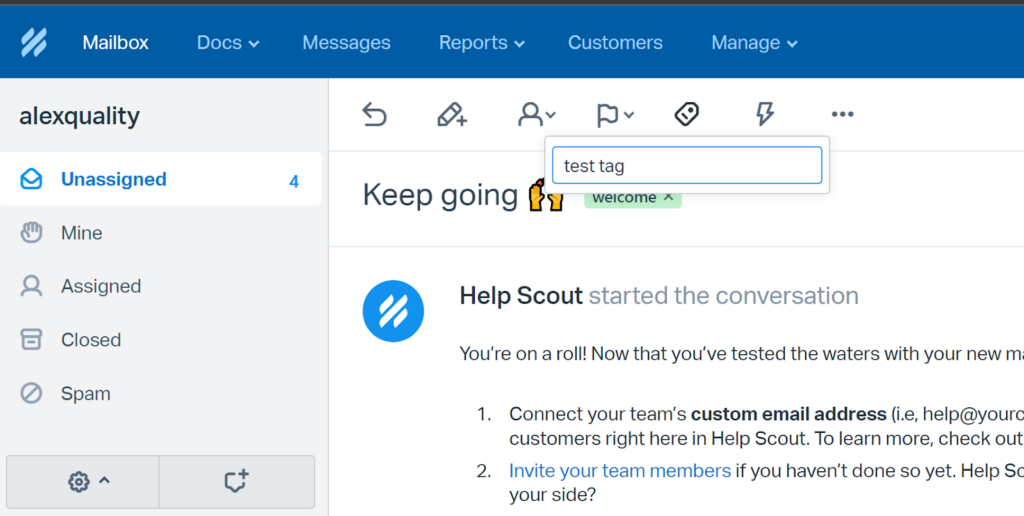 HelpScout - ticket tags