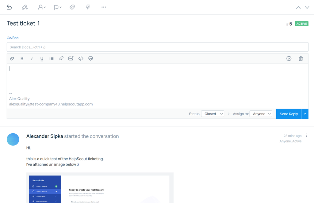 HelpScout - trả lời ticket