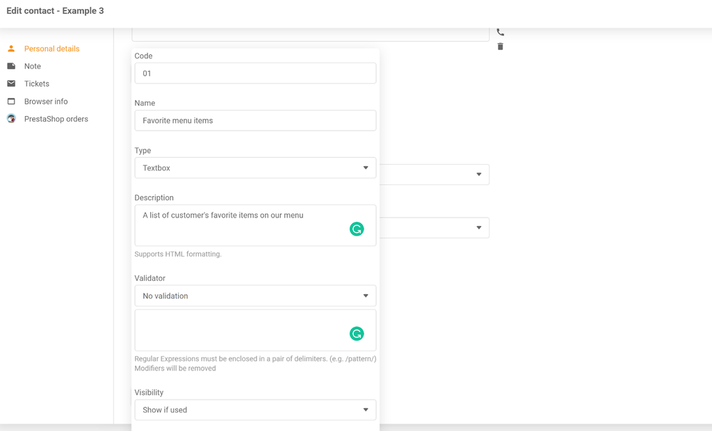 LiveAgent’s Contacts feature displaying customer information