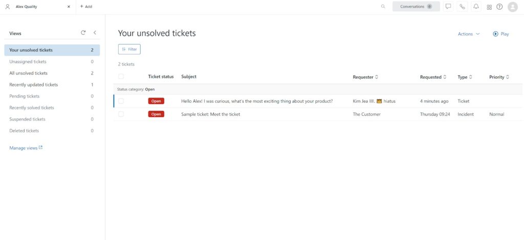Zendesk - přehled nevyřešených tiketů
