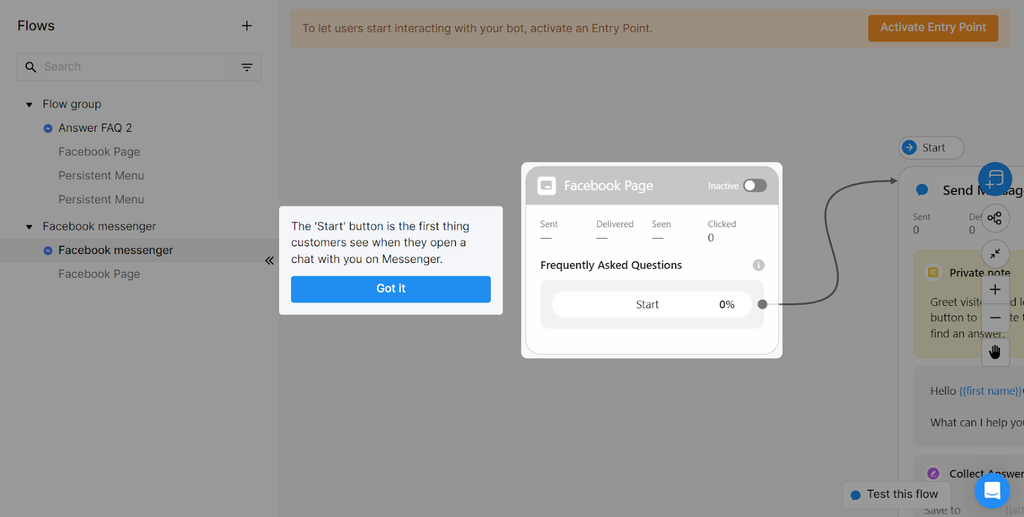 Chatfuel - Setting up Facebook chatbot