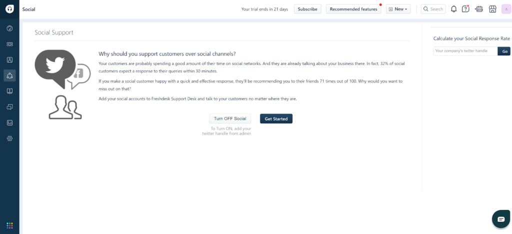 Freshdesk - assistenza sui social