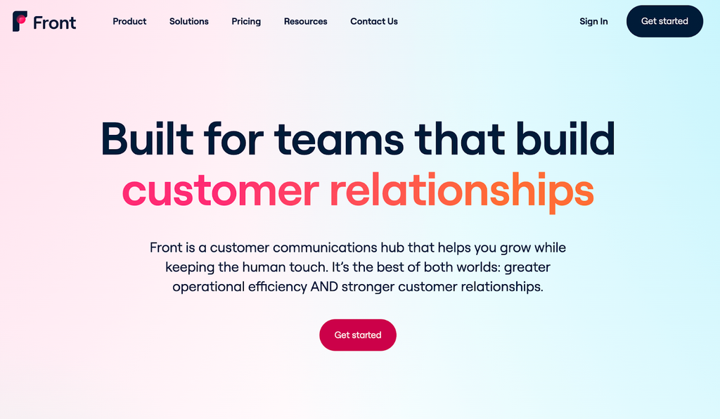 Front ticketing system software homepage