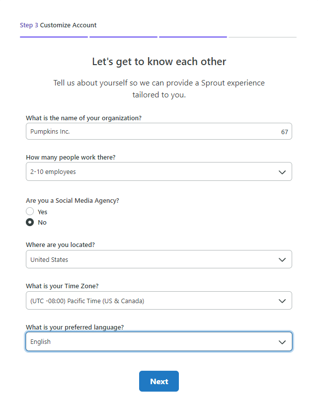 Sprout Social - prilagodite vaš račun