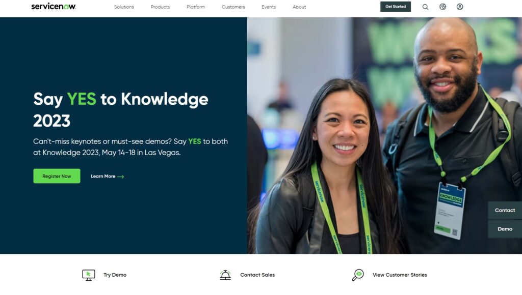 ServiceNow homepage - Efficient alternative to Zendesk for IT service management 