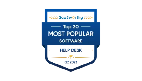 LiveAgent - SaaSworthy Top 20 Most Popular Help Desk 2023