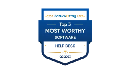 LiveAgent - SaaSworthy Top 3 Most Worthy Help Desk 2023