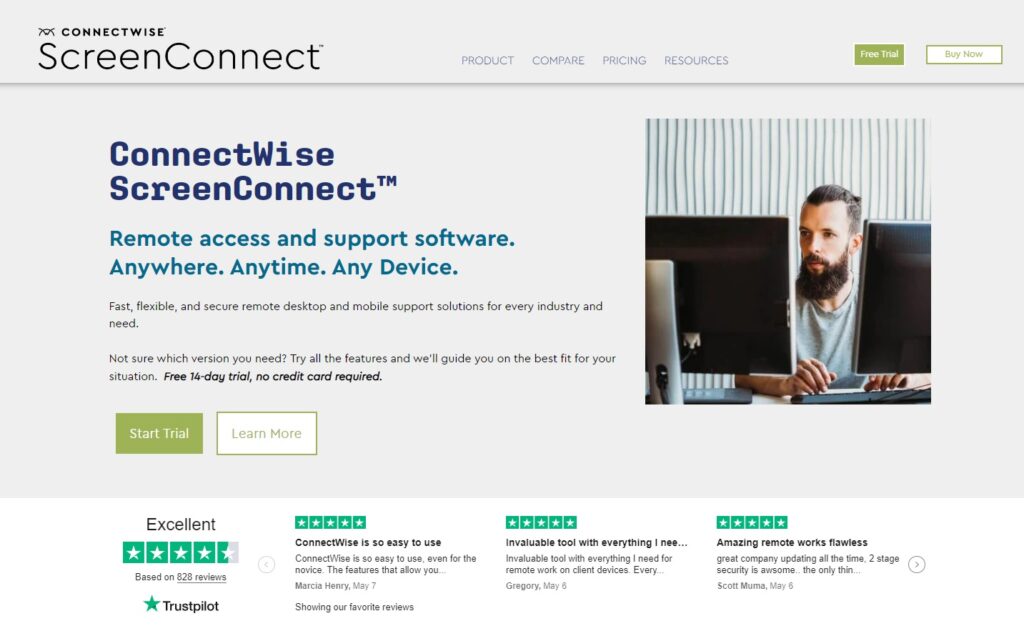 ConnectWise Controli koduleht - HubSpoti alternatiiv kaugtöö poolest