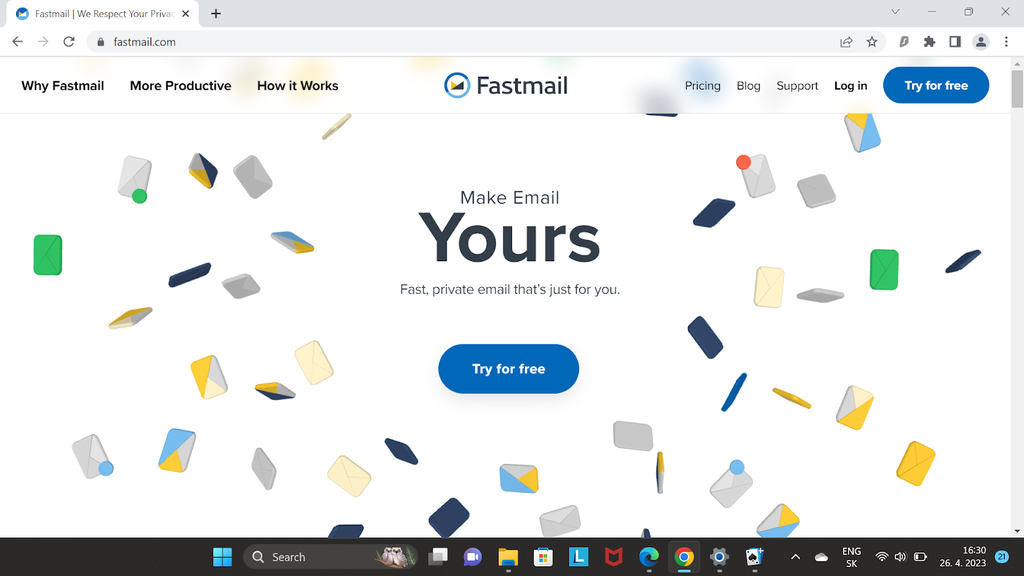 Fastmail homepage - a reliable Gmail competitor with a clean design