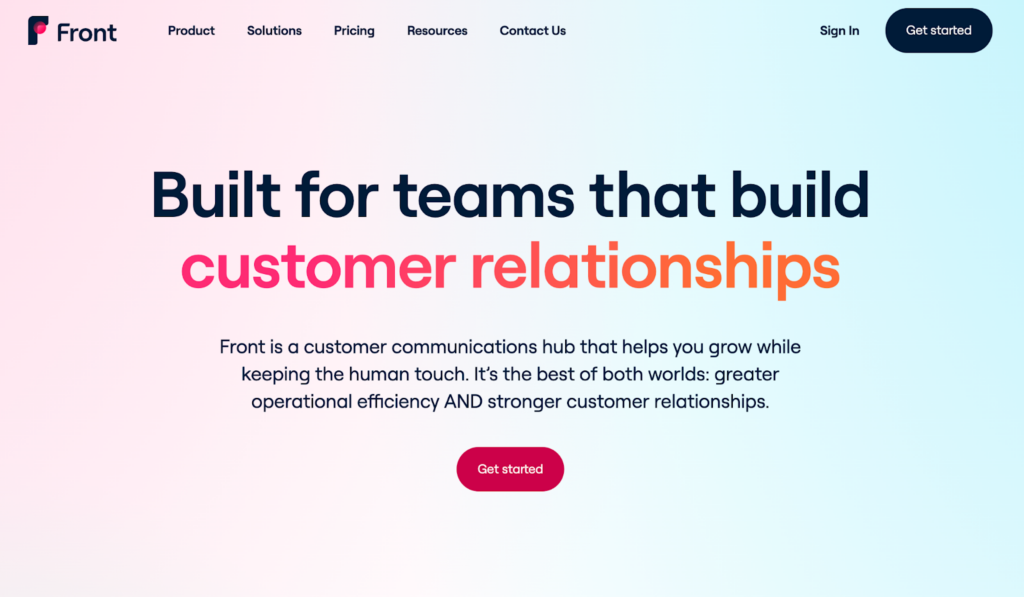 Front homepage - Collaborative Zendesk competitor for team inboxes