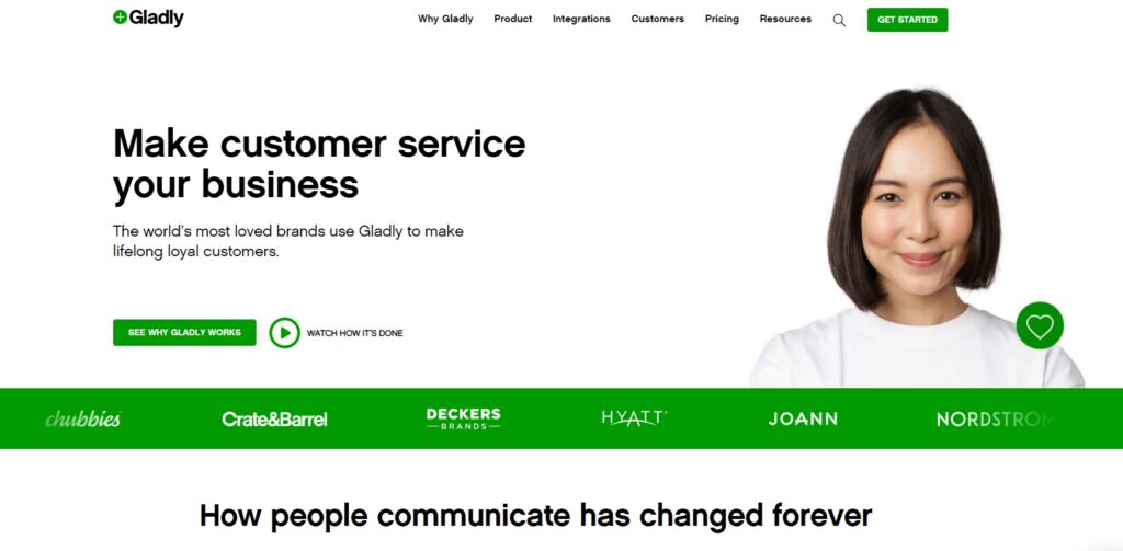 Gladly homepage - customer-centric Zendesk competitor