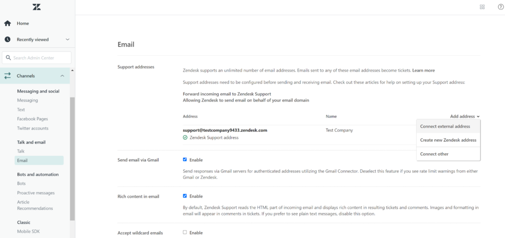 Zendesk - Csatlakoztassa az e-mail címét