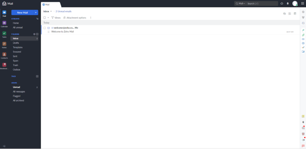 Zoho Mail - inbox