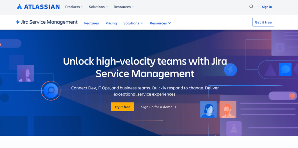 Jira Service Management homepage, un'alternativa a Help Scout per il software di help desk