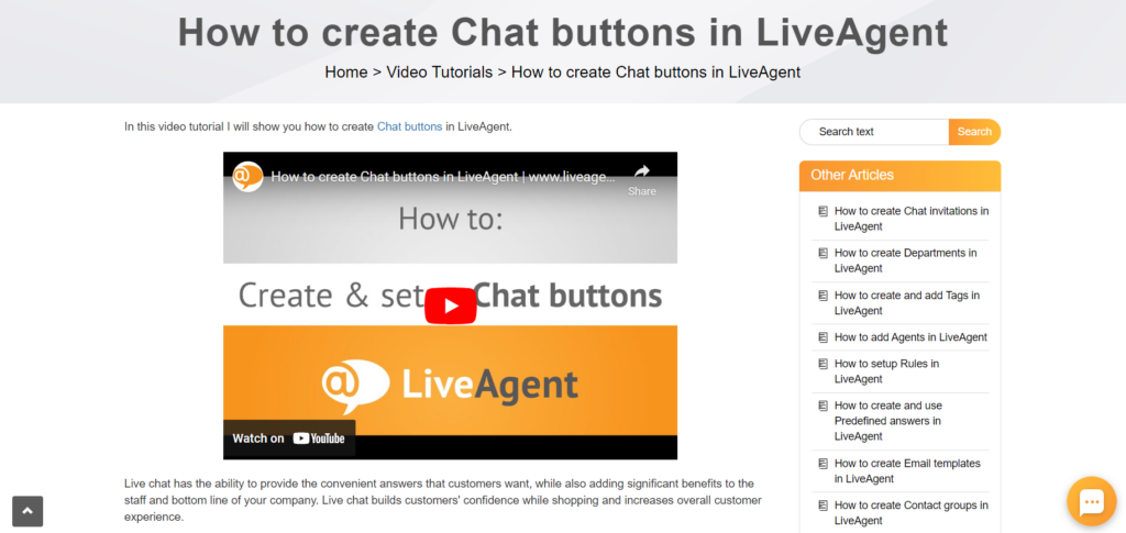 LiveAgent - image of support portal multimedia content