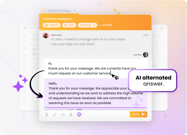 LiveAgent AI Assistant Answer DEMO