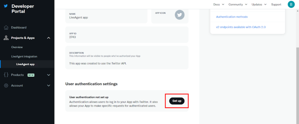 Configurarea aplicației pentru dezvoltatori Twitter (X)