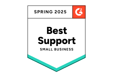 Best support for smart business, G2 badge