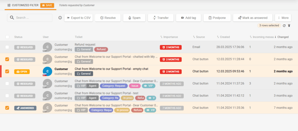 Reworked mass actions panel in the tickets list and integrated the most frequently utilized ticket actions