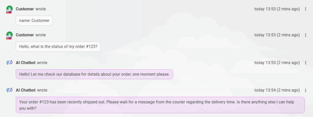 Social media and chatbot chats interface