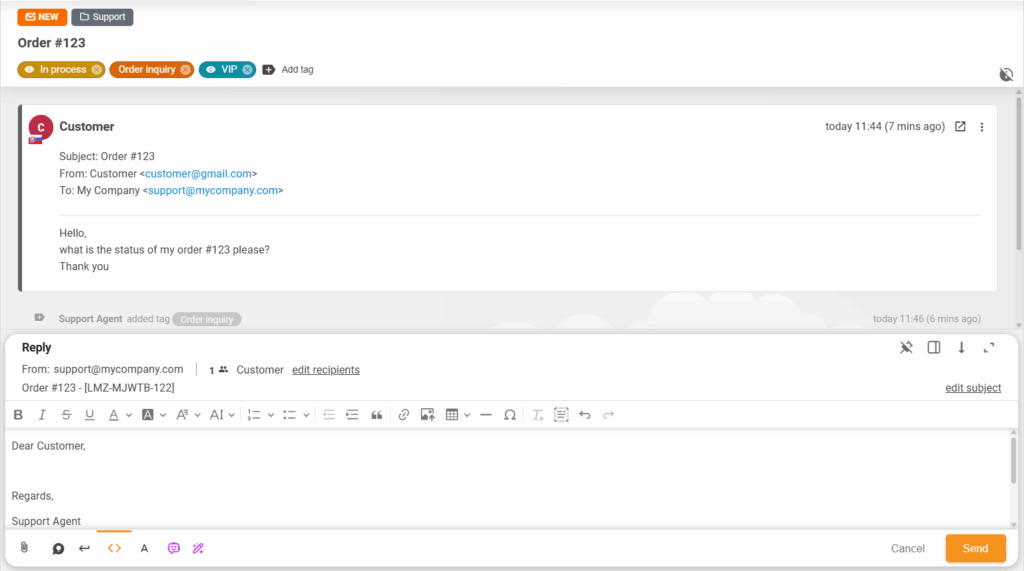 pin & unpin message function in LiveAgent