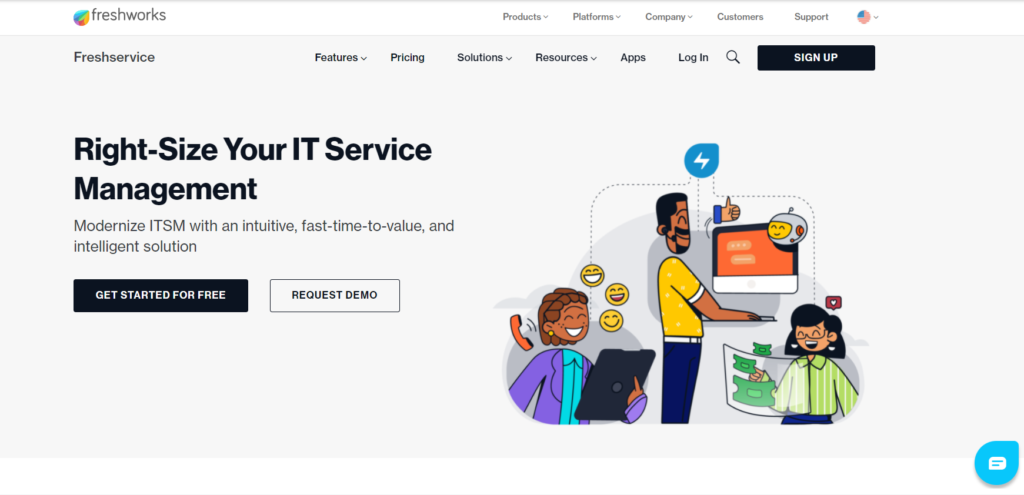 Freshservice homepage