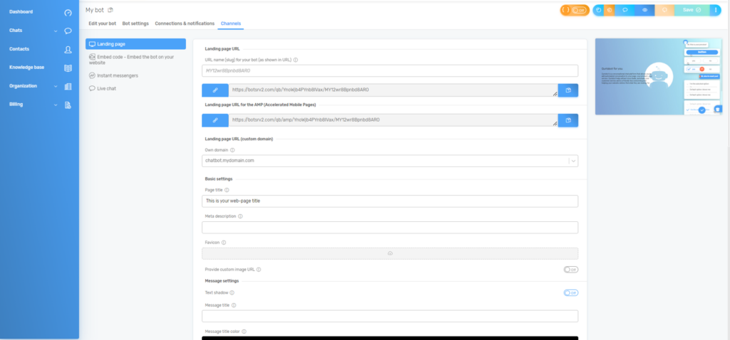 Quriobot - chatbot integration options