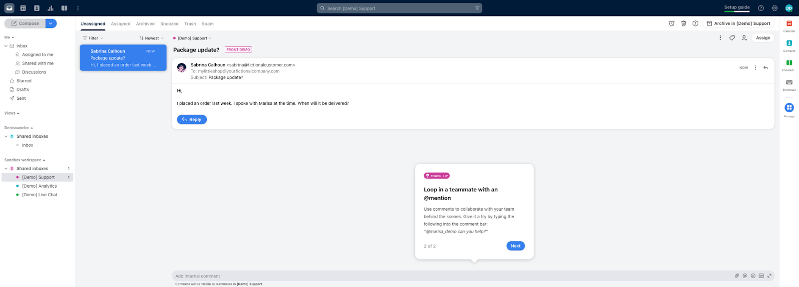 Front’s Ticket Environment