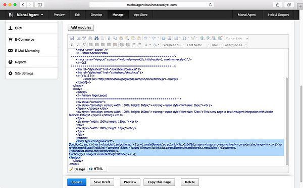 LiveAgent_integration-Adobe_Business_Catalyst LiveAgent Adobe Business Catalyst integration