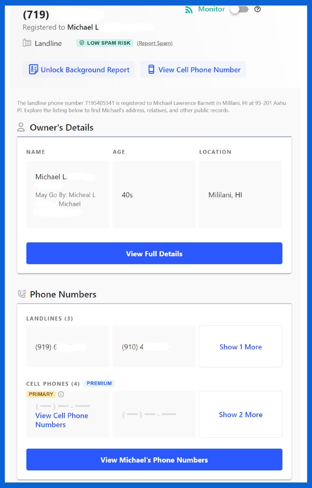 Whitepages reverse lookup review