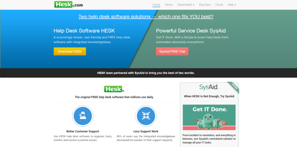 Hesk homepage - free help desk software with integrated knowledge base