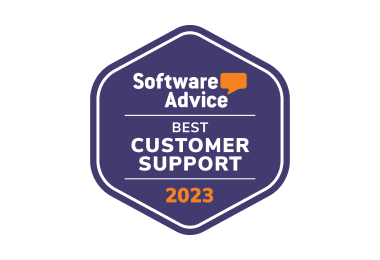 Software Advice Best Customer Support 2023 badge