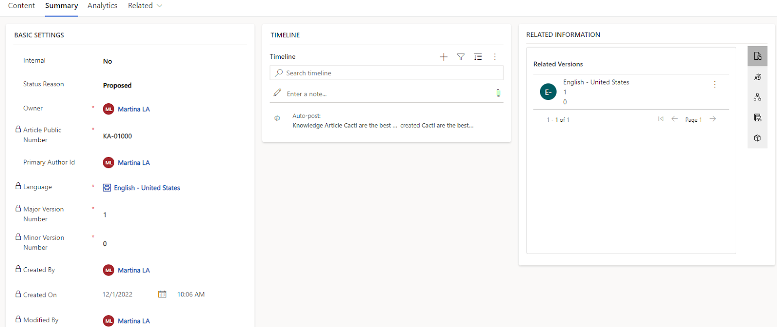 Dynamics 365 Knowledge Base Review