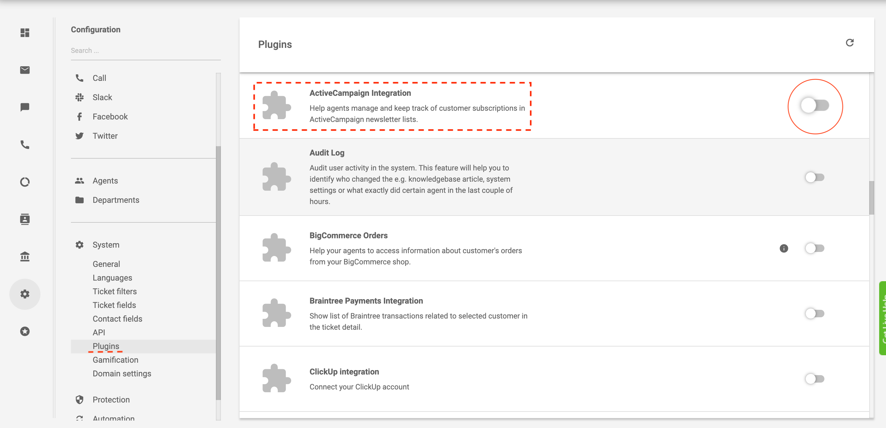 example of email automation integration in LiveAgent