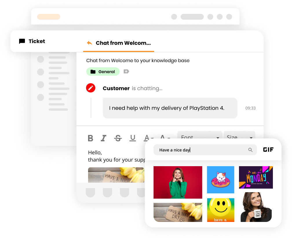 Animated Gifs in help desk ticket answers - LiveAgent
