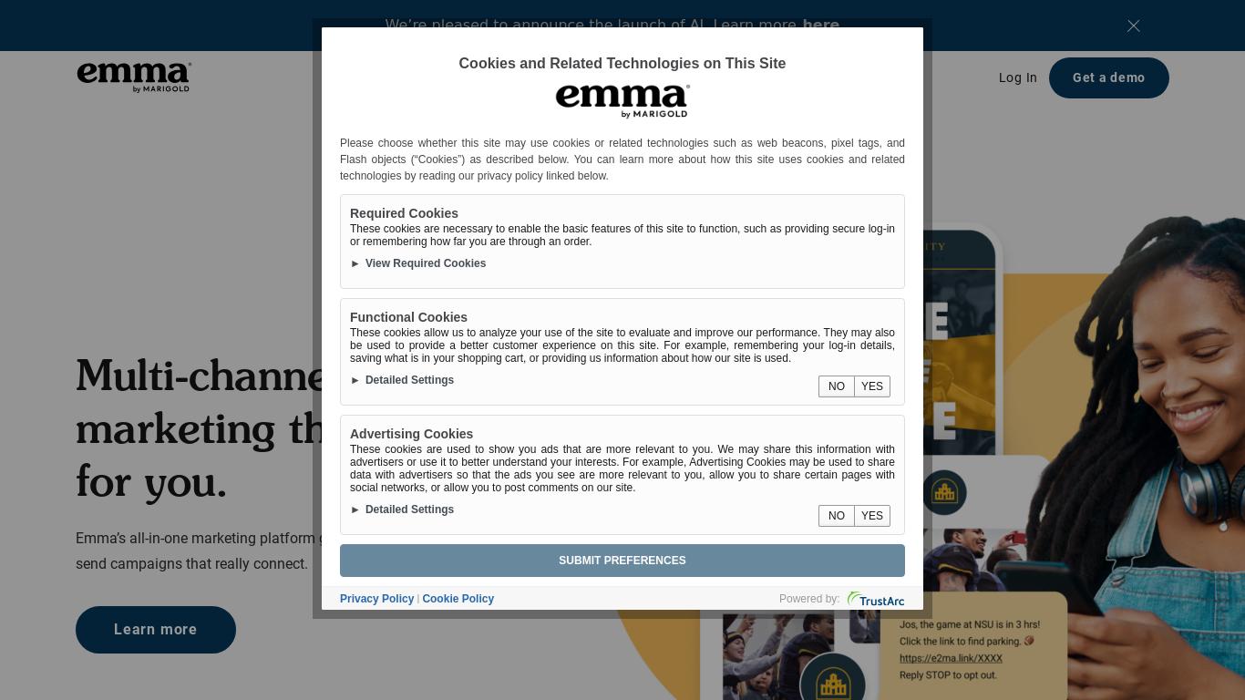 The Emma all-in-one marketing platform provides personalized solutions for multi-channel marketing campaigns. With features like analytics, automation, segmentation, email editor, and brand controls, Emma offers more than just email services. The platform also integrates with hundreds of apps, simplifying data storage and messaging. Emma offers three pricing options, including Lite, Essentials, and Teams, with benefits such as unlimited automation, tiered account structure, and priority phone support. Emma also offers SMS capabilities to create a more unified experience for customers. Contact Emma Corporate to start a custom plan.