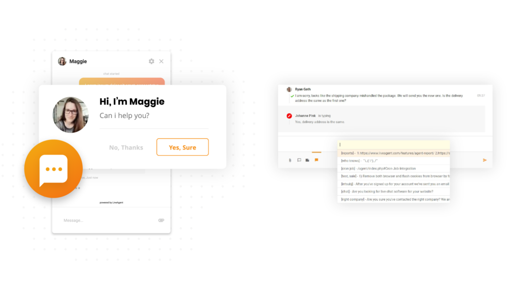liveagent - chat invitation and ongoing live chat