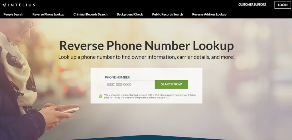 Intelius reverse phone number lookup search