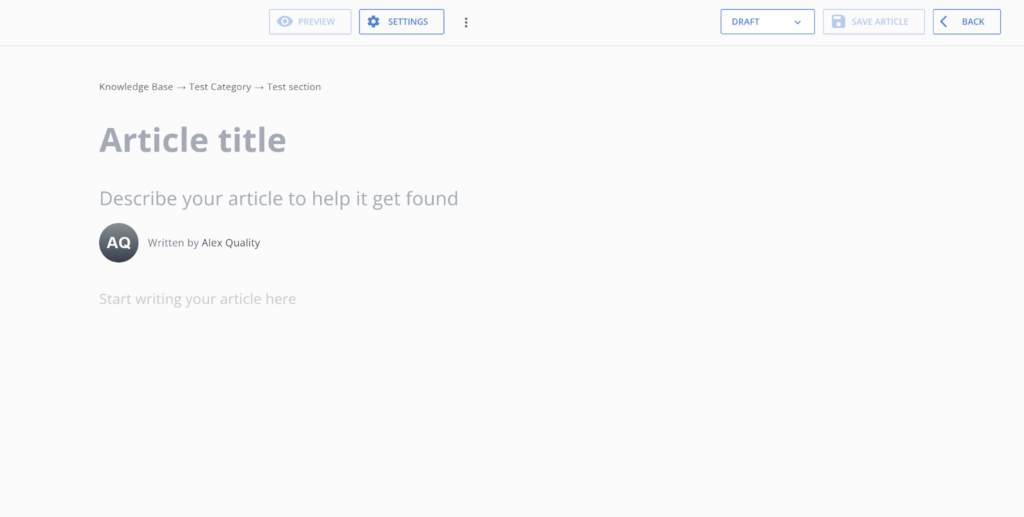 Create new article in HelpCrunch